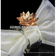 Crystal Napkin Ring with metal for Wedding or holiday decoration